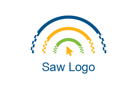 digital line and mouse cursor logo