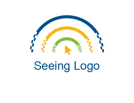 digital line and mouse cursor logo