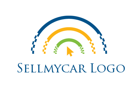 digital line and mouse cursor logo