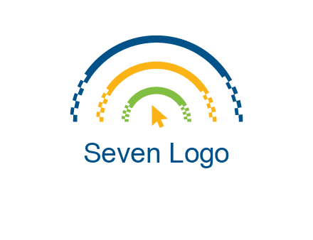 digital line and mouse cursor logo