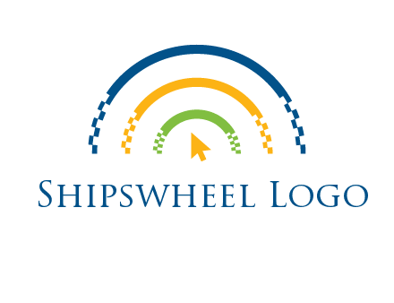 digital line and mouse cursor logo