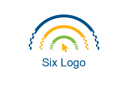 digital line and mouse cursor logo