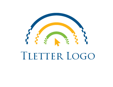 digital line and mouse cursor logo