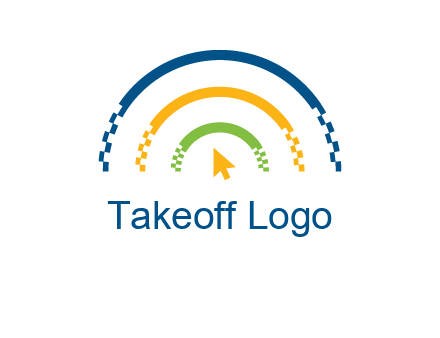 digital line and mouse cursor logo
