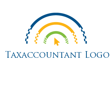 digital line and mouse cursor logo
