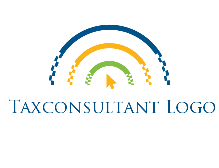 digital line and mouse cursor logo