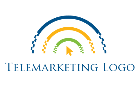 digital line and mouse cursor logo