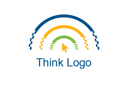 digital line and mouse cursor logo