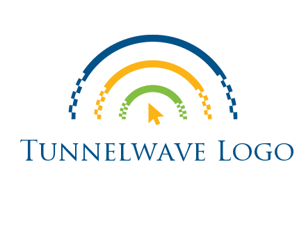 digital line and mouse cursor logo