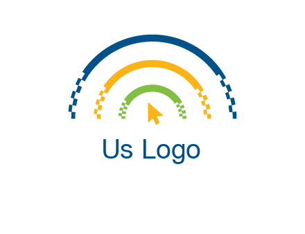 digital line and mouse cursor logo