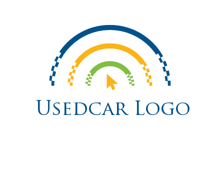 digital line and mouse cursor logo