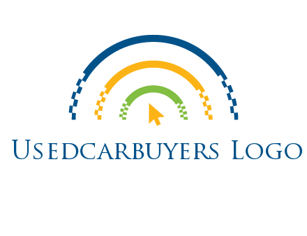 digital line and mouse cursor logo
