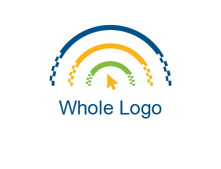 digital line and mouse cursor logo