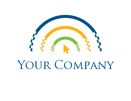 digital line and mouse cursor logo