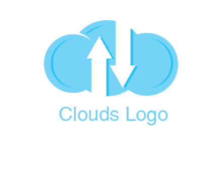 up and down arrows in cloud logo