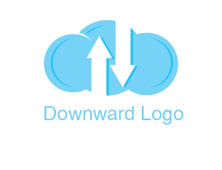 up and down arrows in cloud logo