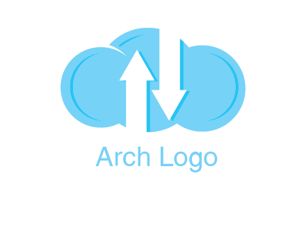 up and down arrows in cloud logo