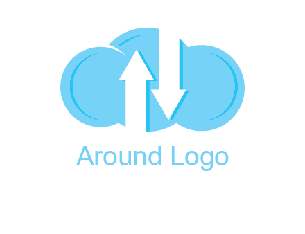 up and down arrows in cloud logo