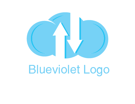 up and down arrows in cloud logo