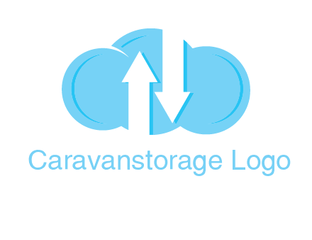 up and down arrows in cloud logo