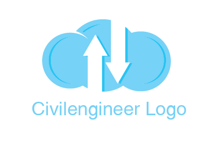 up and down arrows in cloud logo
