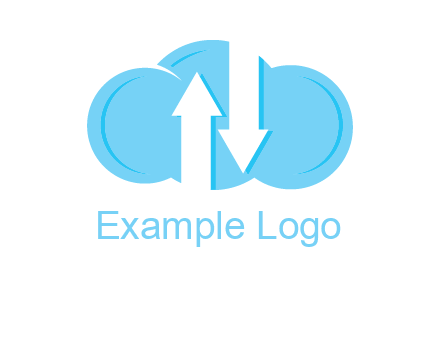 up and down arrows in cloud logo