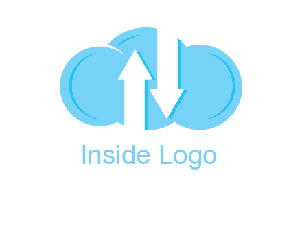 up and down arrows in cloud logo