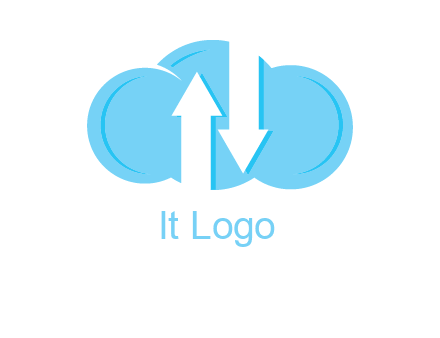 up and down arrows in cloud logo