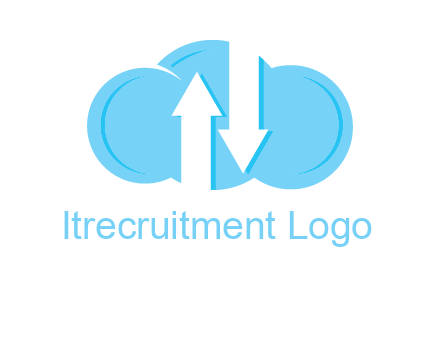 up and down arrows in cloud logo