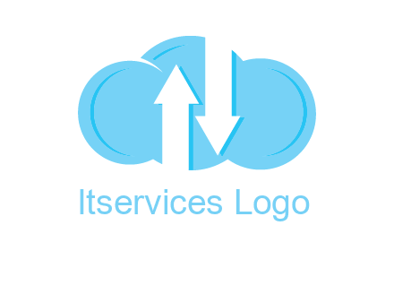 up and down arrows in cloud logo