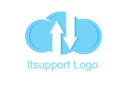 up and down arrows in cloud logo