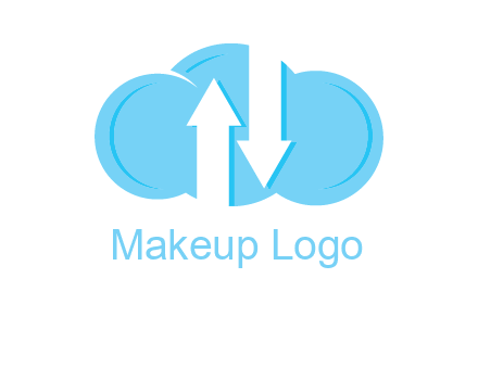 up and down arrows in cloud logo