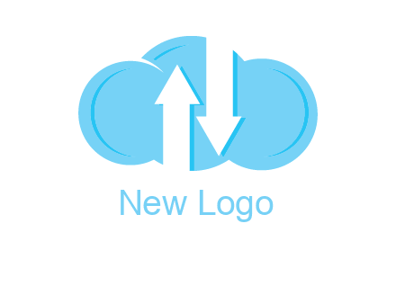 up and down arrows in cloud logo