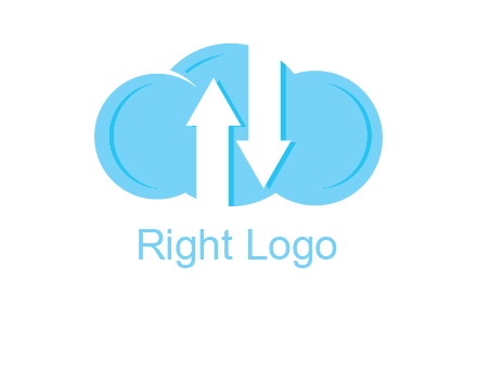 up and down arrows in cloud logo