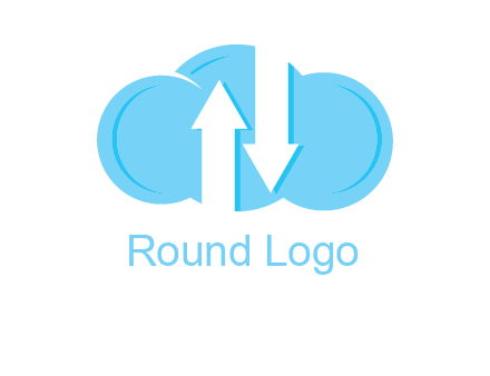 up and down arrows in cloud logo