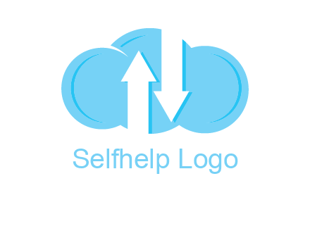 up and down arrows in cloud logo