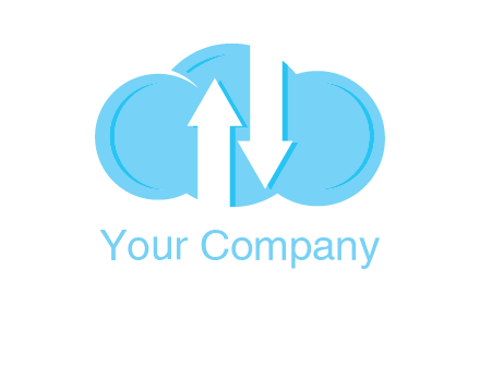 up and down arrows in cloud logo