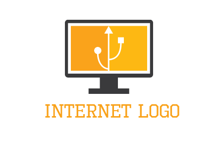 usb sign in computer logo