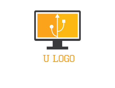 usb sign in computer logo