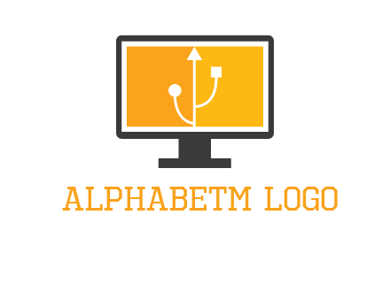 usb sign in computer logo