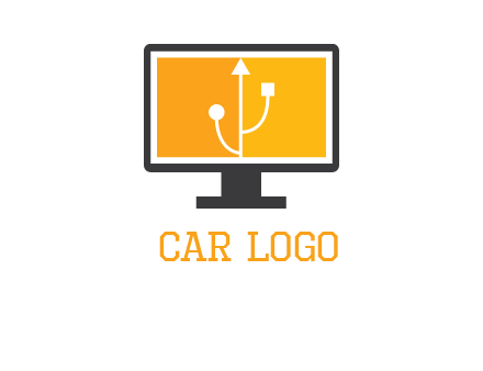 usb sign in computer logo