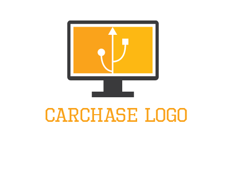 usb sign in computer logo