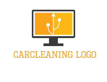usb sign in computer logo