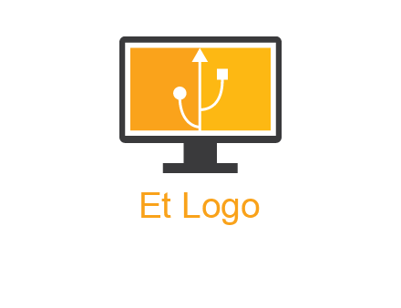 usb sign in computer logo