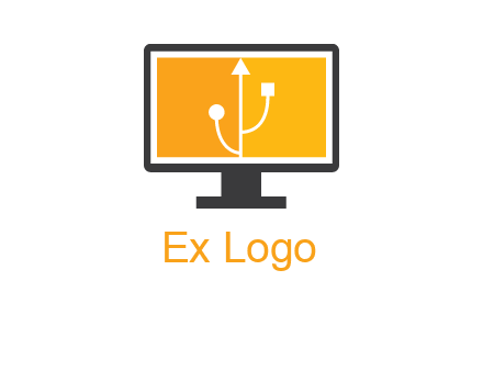 usb sign in computer logo