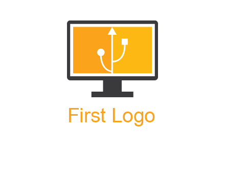 usb sign in computer logo