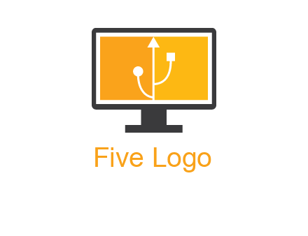 usb sign in computer logo