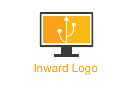 usb sign in computer logo