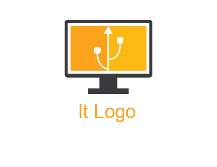 usb sign in computer logo