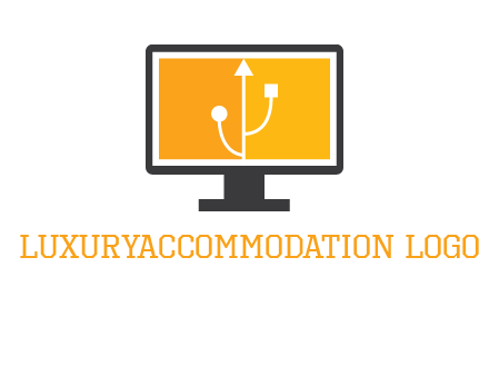 usb sign in computer logo